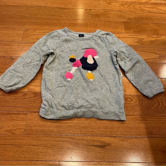 Baby Gap Toddler Girls Grey Color Block Poodle Sweatshirt 5 years 5T